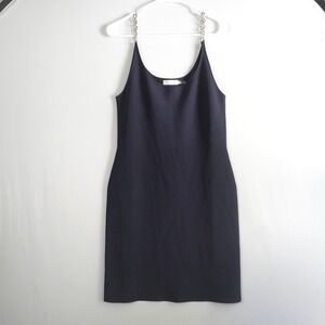 Ramy Brook LG‎ Sleeveless Navy Blue Dress Chain Strap Sheath Bodycon Stretch EUC